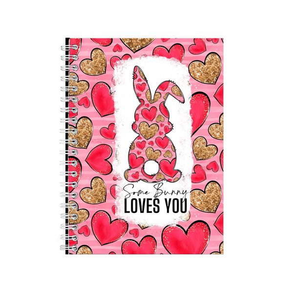 Love Hearts Glitter Bunny Spring Notebook Gift Idea A4 Notepad Pad 78