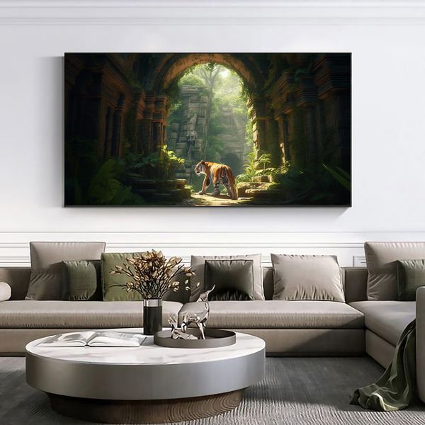 Canvas Wall Decor - Mystical Tiger's Domain - 0261