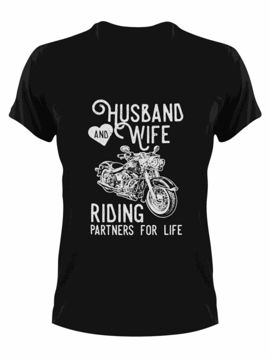 Husband And Wife Riding Partners For Life TShirt Shop Today. Get it Tomorrow!