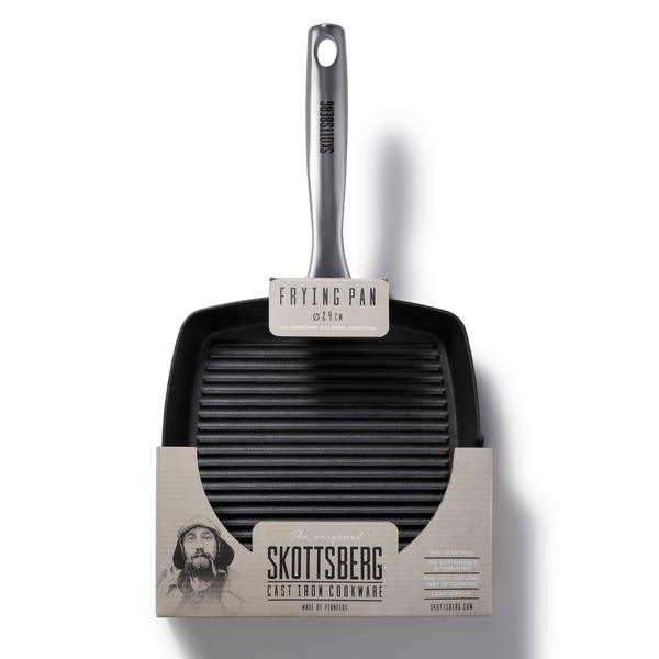 Skottsberg Black Cast Iron Grill Pan 24cm