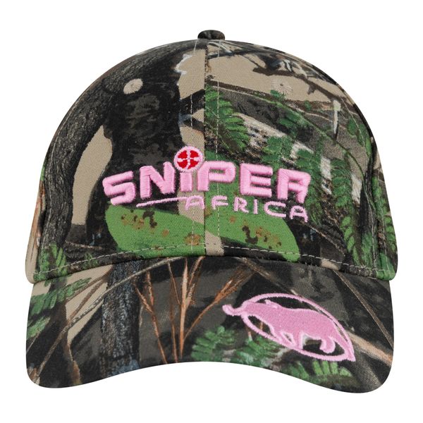 Sniper Africa Ladies 3D/Pink Buffalo Embroided Peak Cap