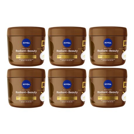 NIVEA Radiant & Beauty Advanced Care Body Cream, 6x400ml