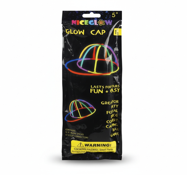 Glow Stick Illuminated Cap for Parties and Events - USB Rechargeable