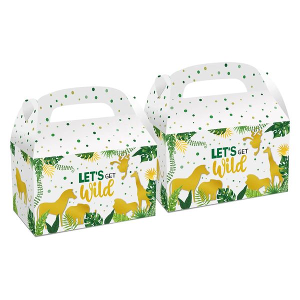 Party Favor Boxes - Let's Get Wild Theme 12 Boxes