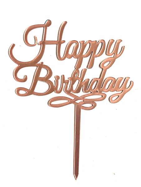 Happy Birthday Pink Ballerina Cursive Ribbon Cake Topper/Decorations