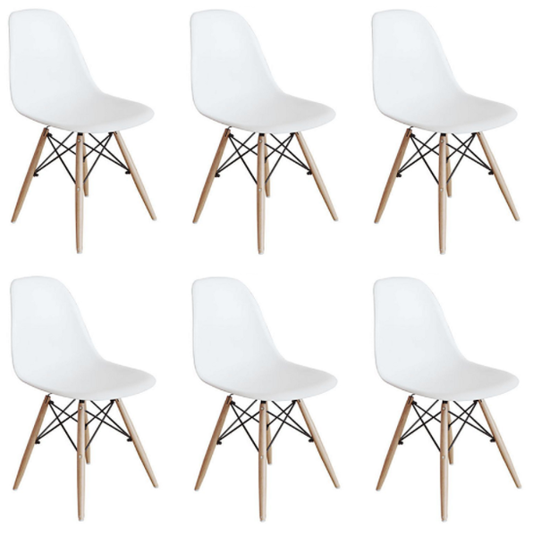 6 Wooden Leg Chairs