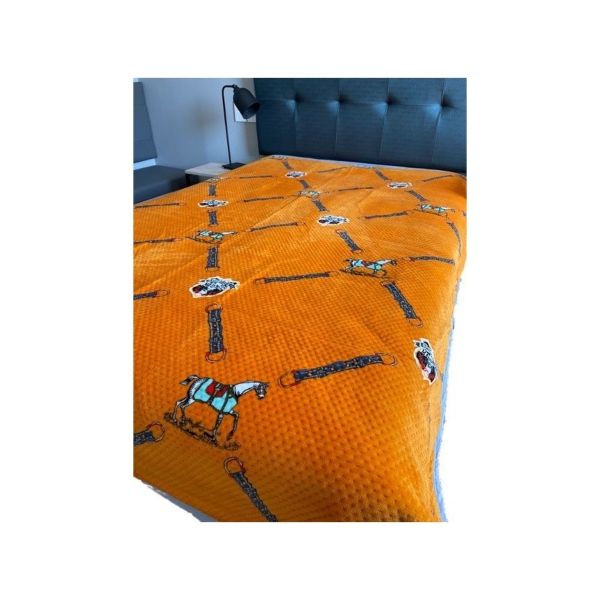 Double-faced Textured Fuzzy Blanket Orange (200X230cm)