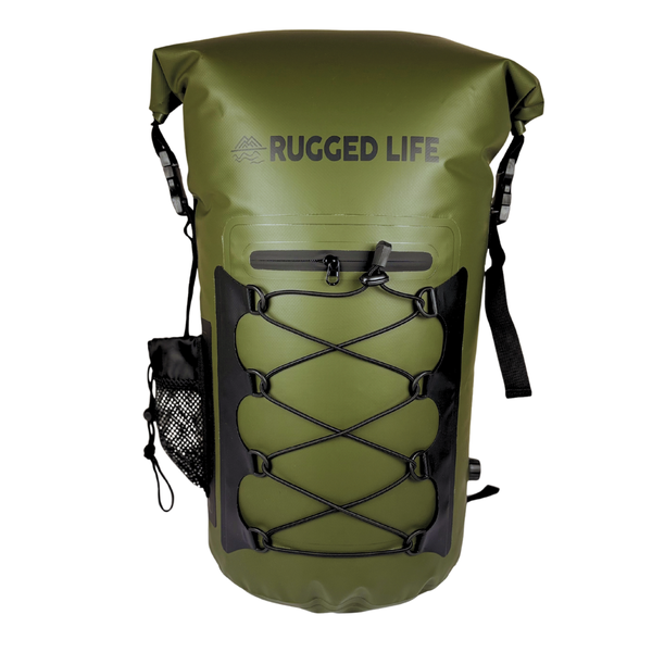 Rugged Life 40L Dry &amp; Compression Bag Backpack - Heavy Duty - Green
