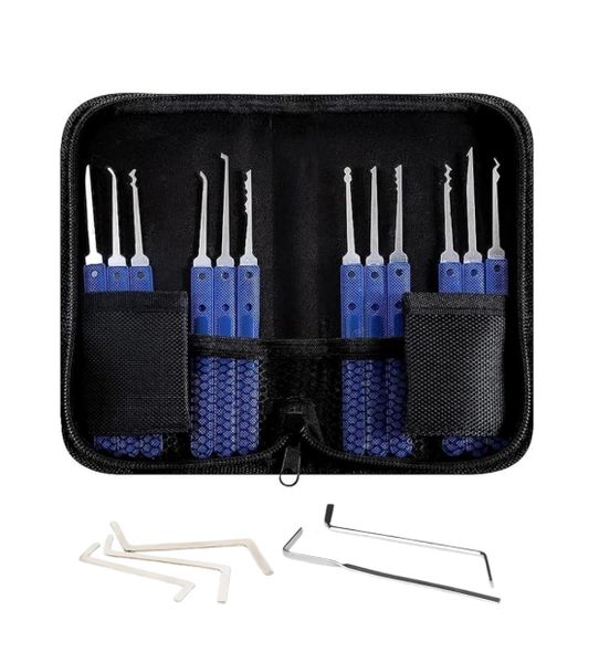 17-Piece Lock Pick Set/Key Extractor Tool With Storage Bag For Locksmith
