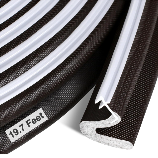 Door Weather Stripping Door Seal-Black 6 Meter