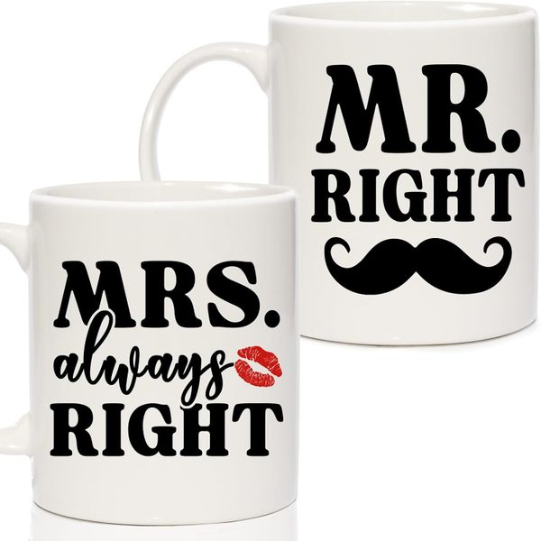 Mr right.Mrs right -Father's day-Mother's day-Valentines-Christmas Mug