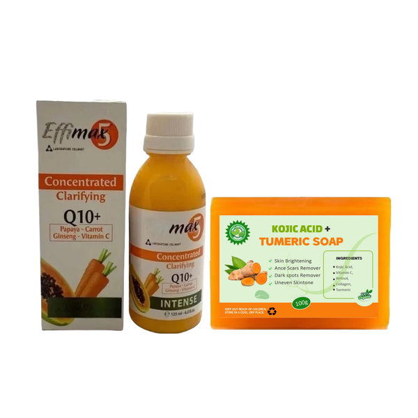 Effimax 5 Clarifying Lotion Q10+ And Kojic Acid &amp; Tumeric Soap