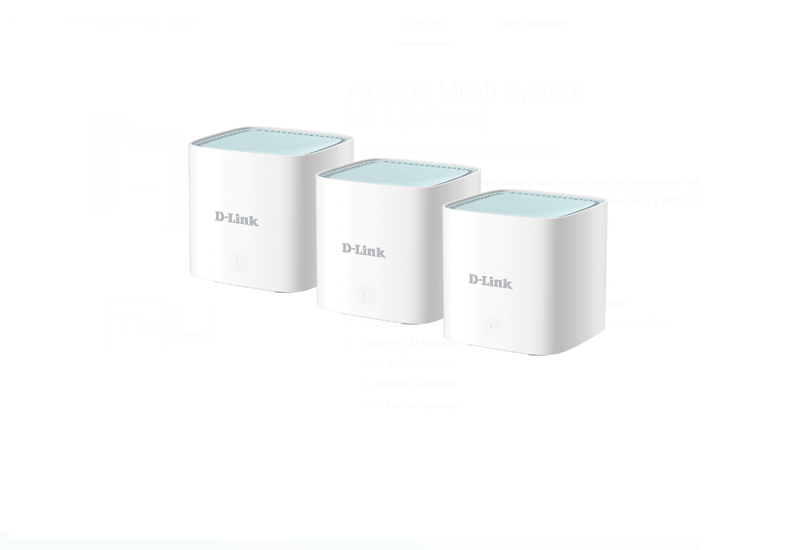 D-Link AX1500 Mesh System Dual-band 2x2 Wi-Fi 6 (3 Pack)