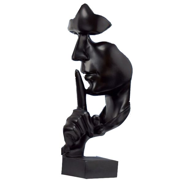 Home Decor Nordic Silence Is Golden Secret Silent Statue Ornament (27x10cm)