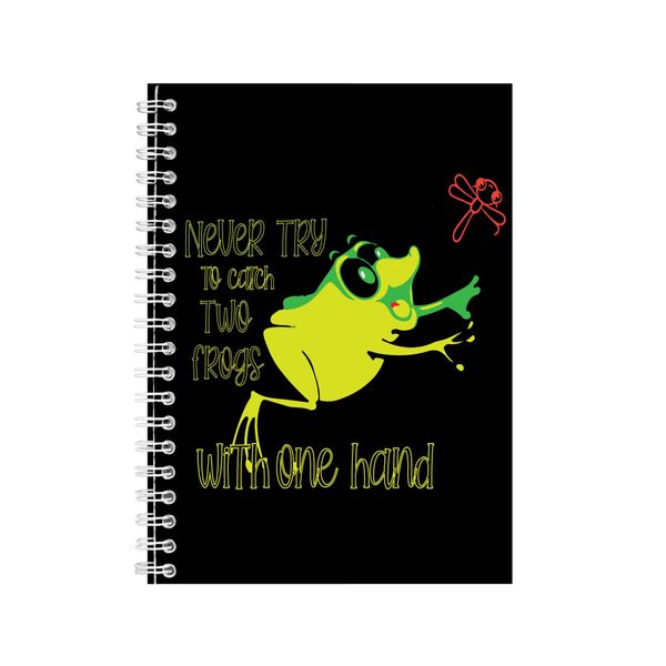 Catch two A5 Notebook Spiral and Lined Frog Lovers Graphic Notepad Gift 198