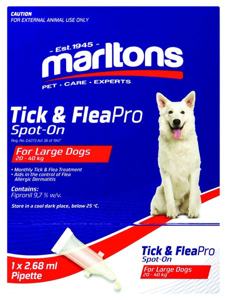 Marltons Tick &amp; Flea Spot-On Pro Large Dogs 2.68ml