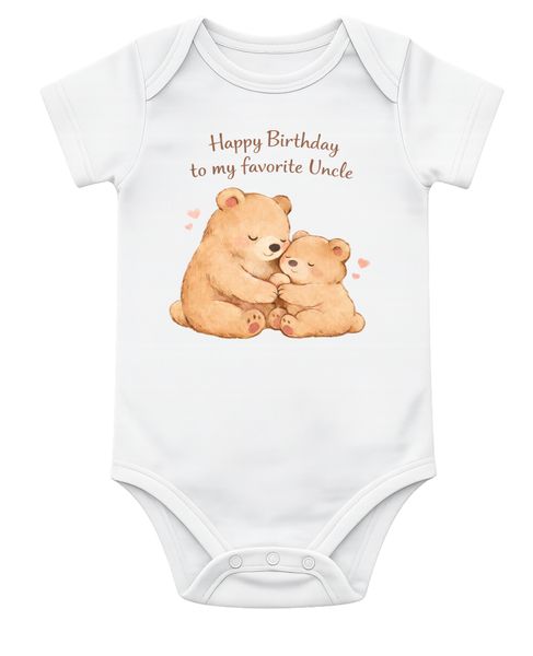 Birthday - Happy Birthday To My Favorite Uncle Short Sleeve Baby Grow