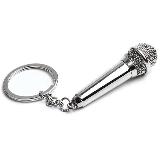 Keychain Microphone Pendant Keyring Creative Gift for Music Lovers