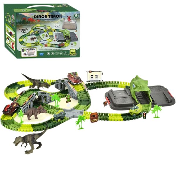 247pc XL Electric Dinosaur Track Car Play Set - Slot Car Toy for Boys