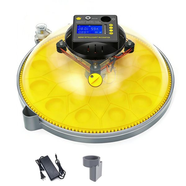 24Eggs Incubator with Temperature and Humidity Display-Dual Power/360 View
