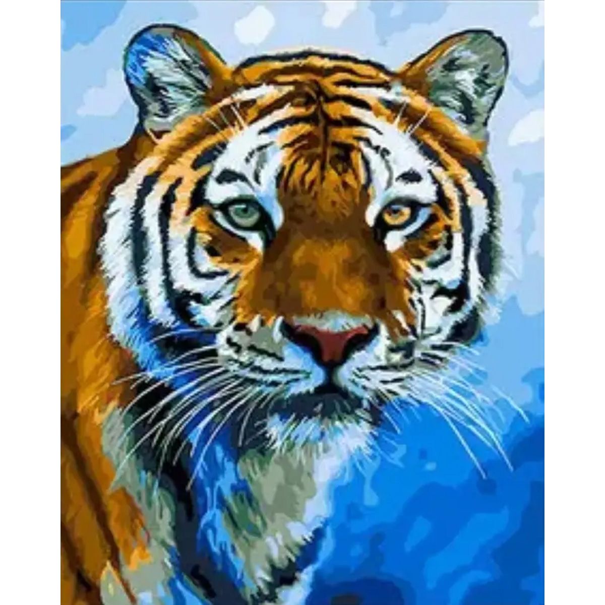 Paint By Numbers DIY 40cmx50cm Frame Tiger in Blue Shop Today. Get