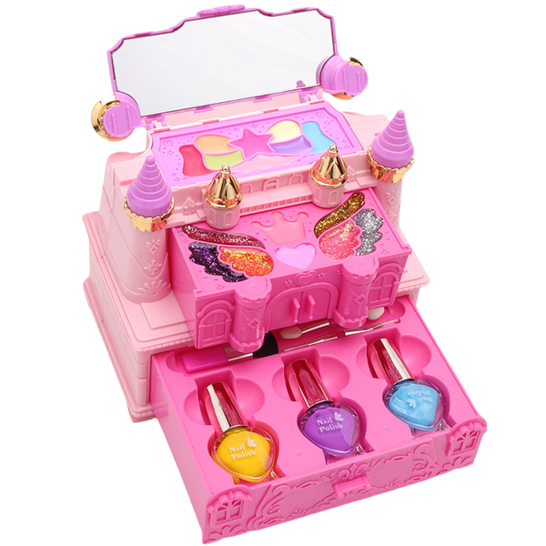 Girls Makeup Set Kids Makeup Suitcase Toys Set with Mirror Gift for Girls