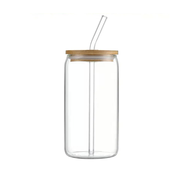 Glass Travel Cup with Bamboo Lid &amp; Straw