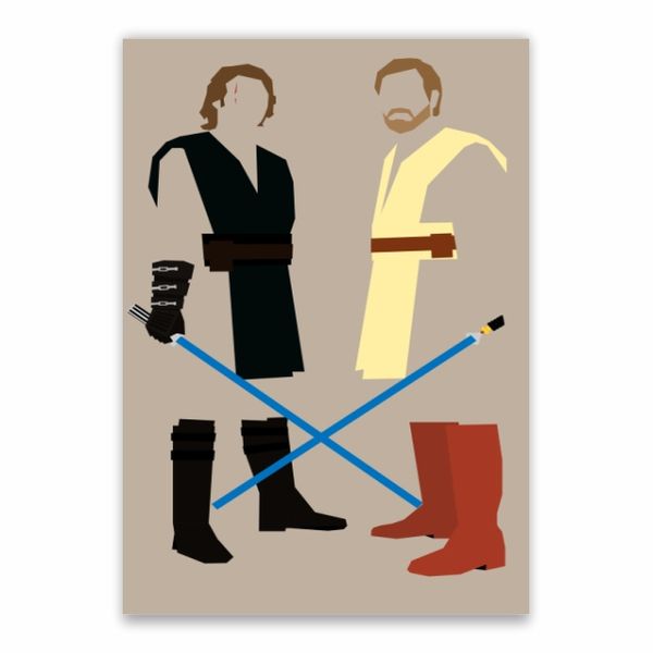 Anakin And Obi-Wan Kenobi Cartoon Poster - A1