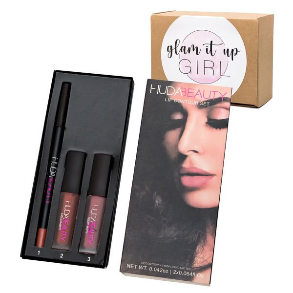 Glam It Up Girl/Lip Contour Set x2 Liquid Matt &amp; 1 Lip Liner
