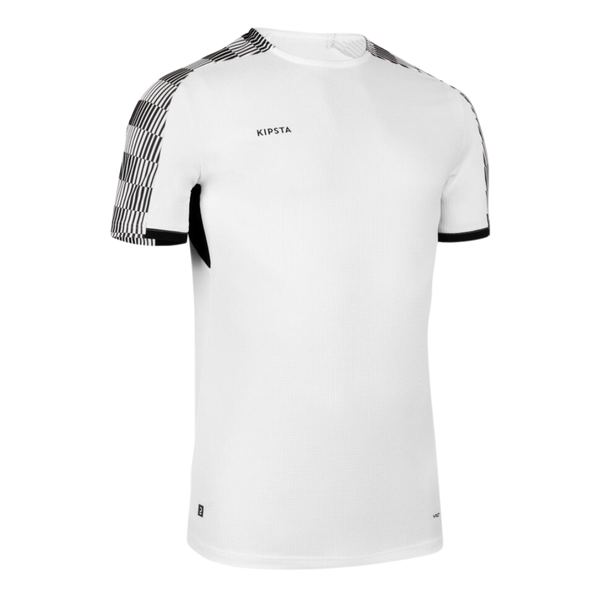 Kipsta Short-Sleeved Football Shirt Viralto Checkerboard - White/Black