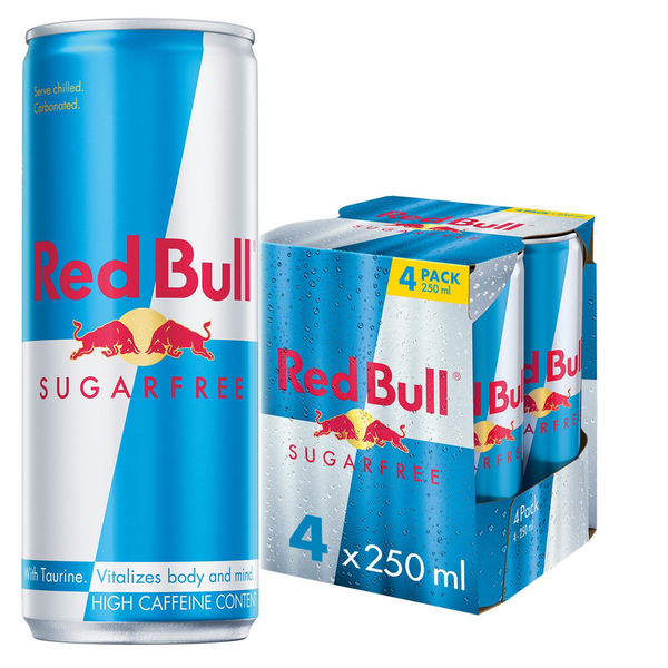 Red Bull Energy Drink Sugar Free 250ml 4 Pack