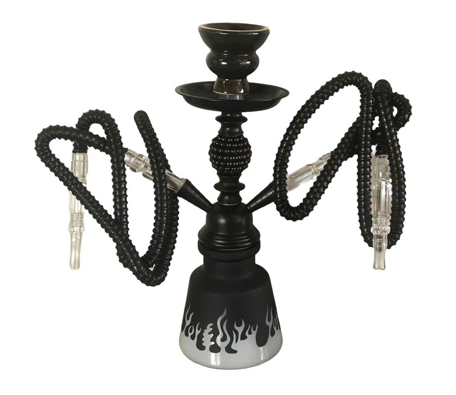 Hubbly bubbly Hookah Shisha Traditional Huka Fire Style 2 Pipes Black
