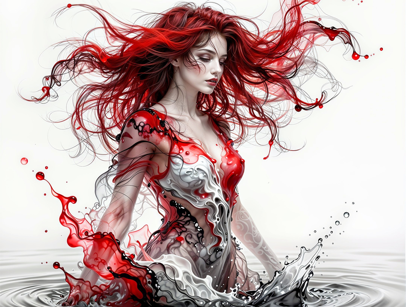 Modern Canvas Wall Art Home Decor - Red Hair Beauty