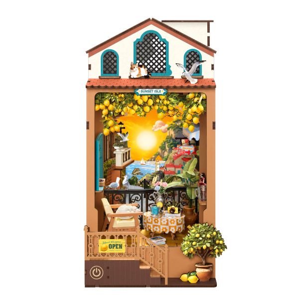 Rolife by Robotime Sunset Isle DIY Book Nook Shelf Insert 3D House