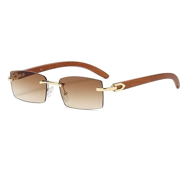 Rectangle Fashion Rimless Sunglasses Gangster Retro Vintage Trendy Eyewear