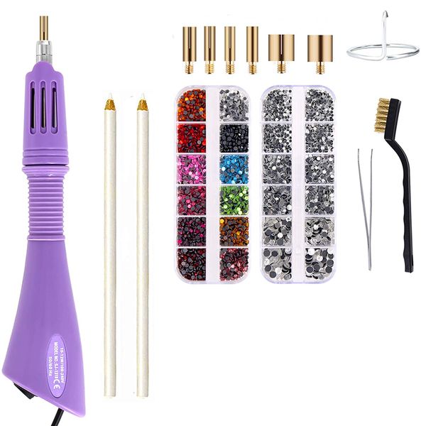 DIY Hot Fix Rhinestone Applicator Clothes Diamond Sewing Hot Gun Tool Kit