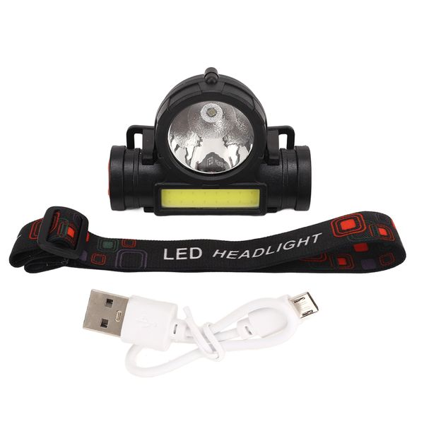Outdoor Headlamp IPX4 Waterproof Super Bright Usb Charging Cob Head