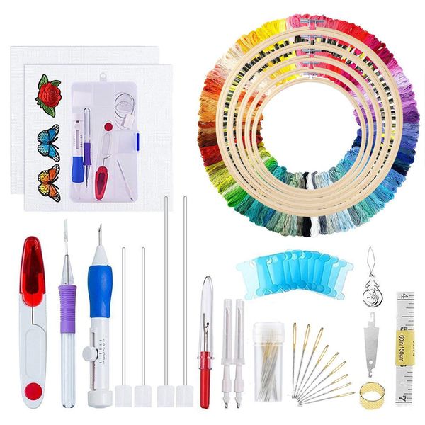 141 PCs Sewing Needlework Embroidery Cross Stitch DIY Kit -100 Colors