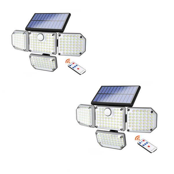 2 Sets Of Waterproof Solar Powered 4 Sided Sensor Wall Light FA-CF1765A