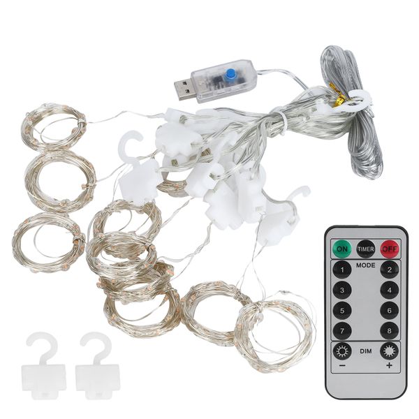 Usb Curtain String Lights Remote Control 3X3M image