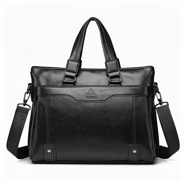 Topika Leather Laptop for Men Messenger Shoulder Bag Waterproof Briefcase