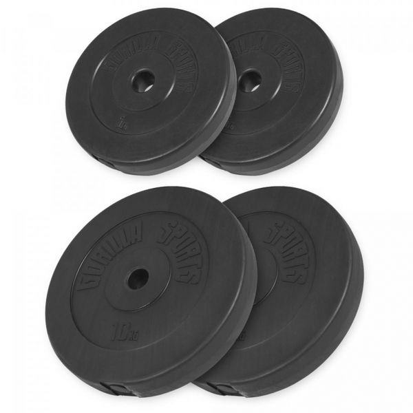 Gorilla Sports Sa - Vinyl 30mm Weight Plate 30kg Set: 2 X 5kg &amp; 2 X 10kg