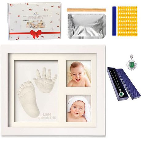 DIY Baby Handprint & Footprint with Wooden Photo Frame and Mould