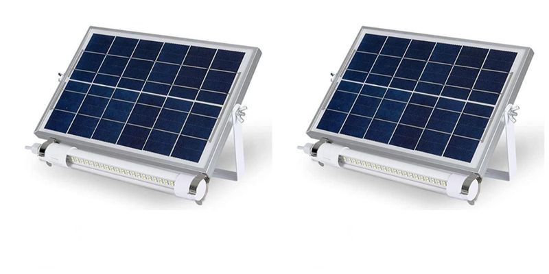 2x80W Solar LED Tube Lights for Home OutdoorWaterproof Wall Lamp with Panel