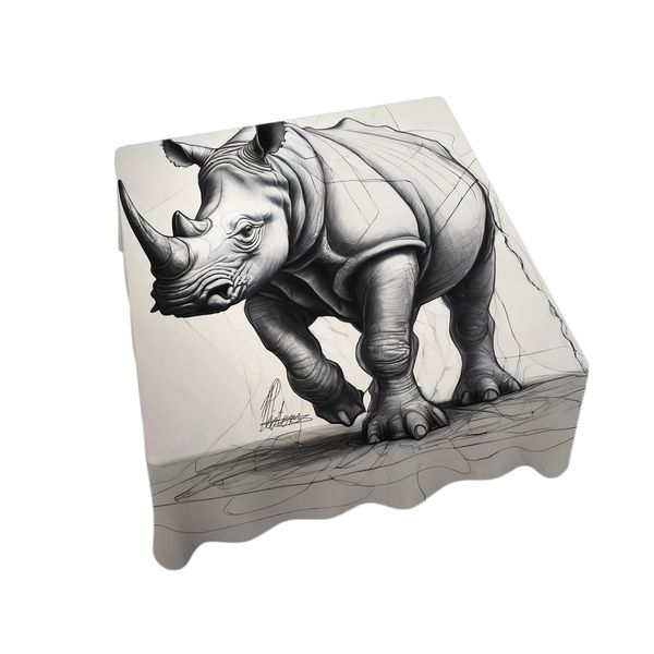 Rhino Unraveling By Nathan Pieterse Square Tablecloth