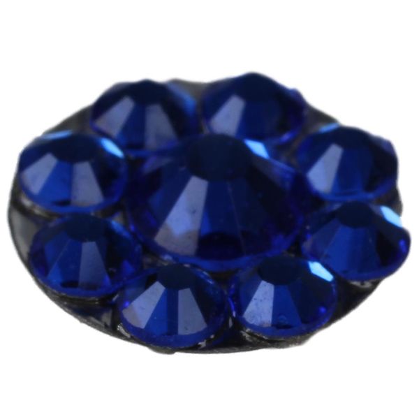 One Piece Blue Bling Rhinestone Home Button Sticker Compatible with Apple