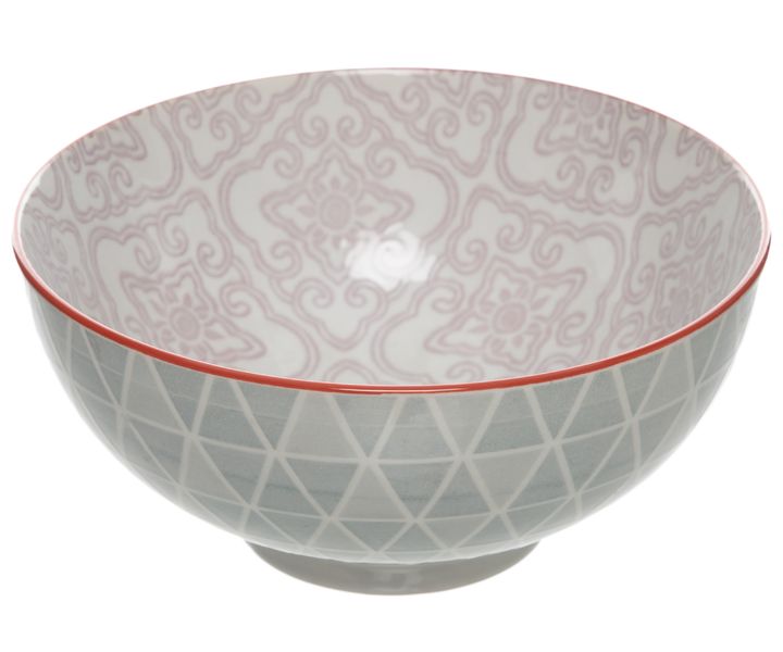 George &amp; Mason - Green Triangles Printed Ceramic Bowl - 20cm