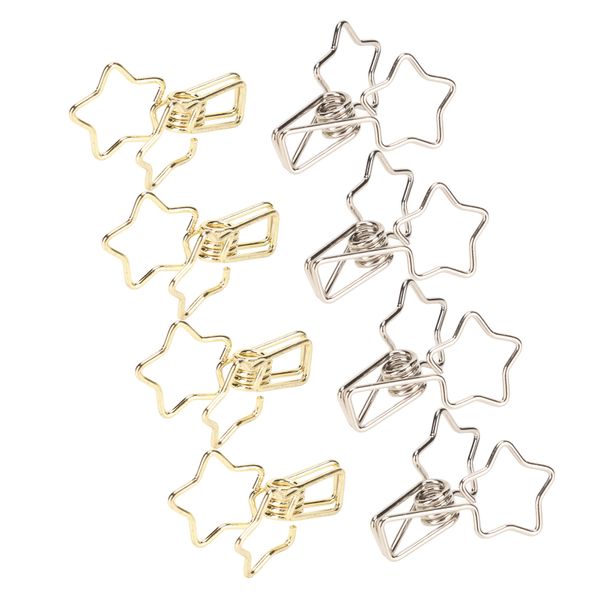 Star Shape Paper Clips 100 Piece Gold Silver
