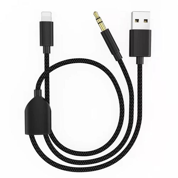 Audio Charging Cable 2in1 Car AUX Cord Compatible with iPhone 12 / XR YAU18