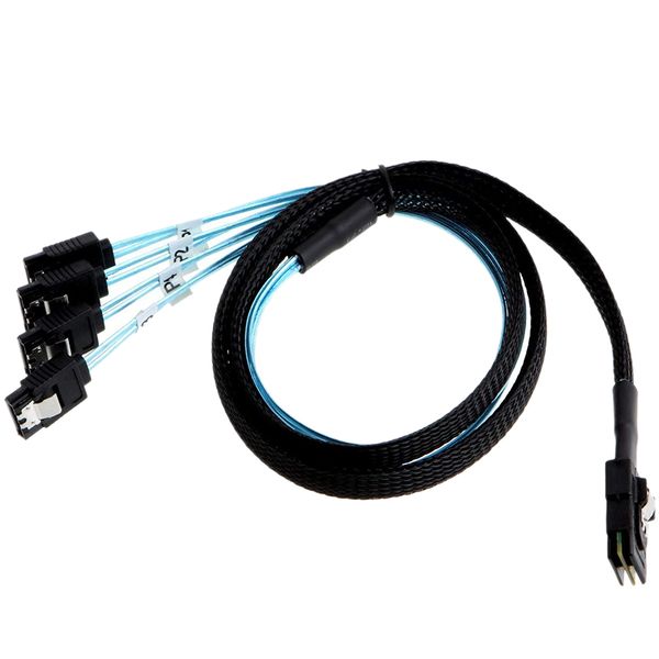 Mini SAS 36Pin (SFF-8087) Male to 4 SATA 7Pin Female Cable,1.0M